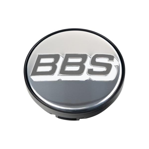 4 x BBS 2D Nabendeckel Ø56mm chrom, Logo grau/weiß - 10023599 0924487